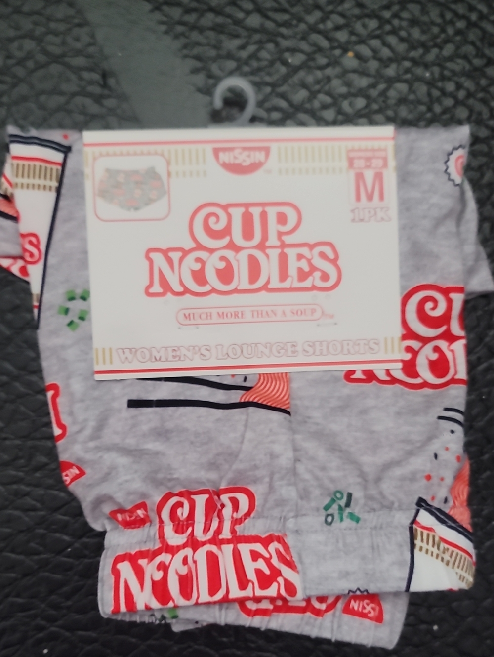Nissin Cup Noodles Gray Grey Print Women's Lounge Shorts